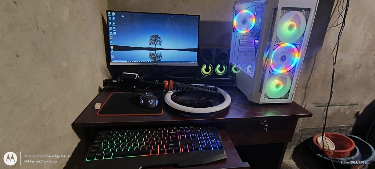 Full pc setup chair table all accessories