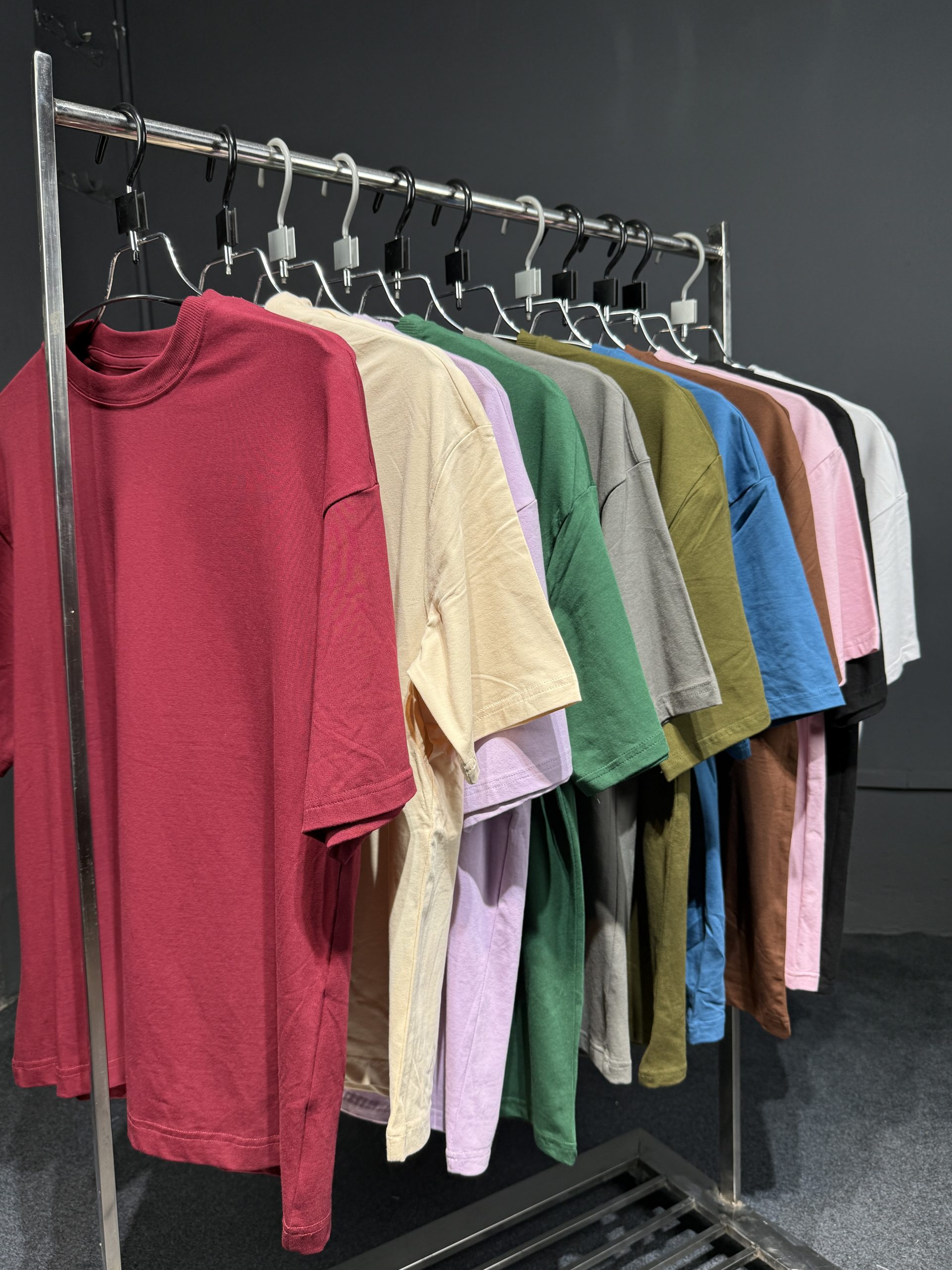 Solid Color Drop Shoulder T-Shirt – 10 PCS Bundle